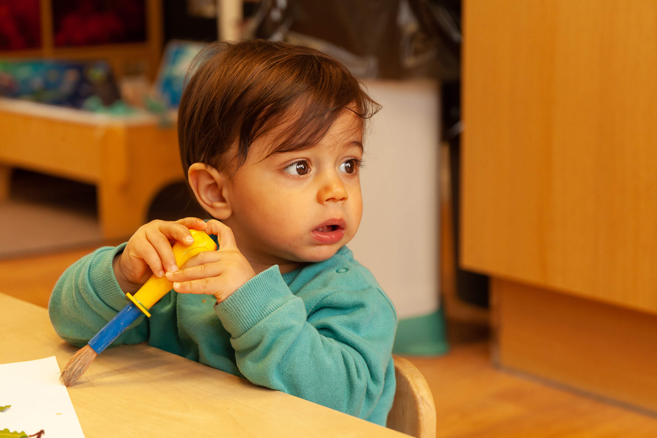 Boy with a paintbrush