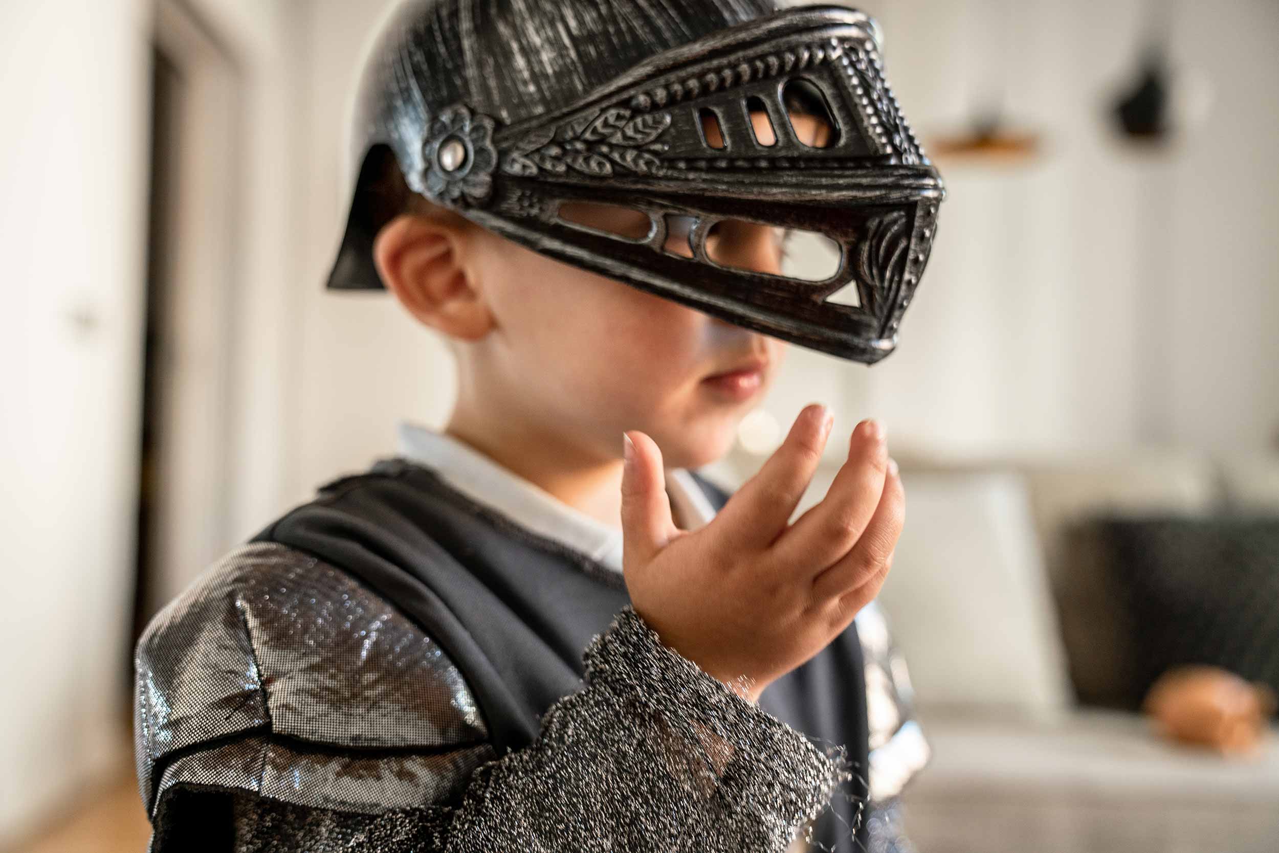 Boy dressed up as a knight