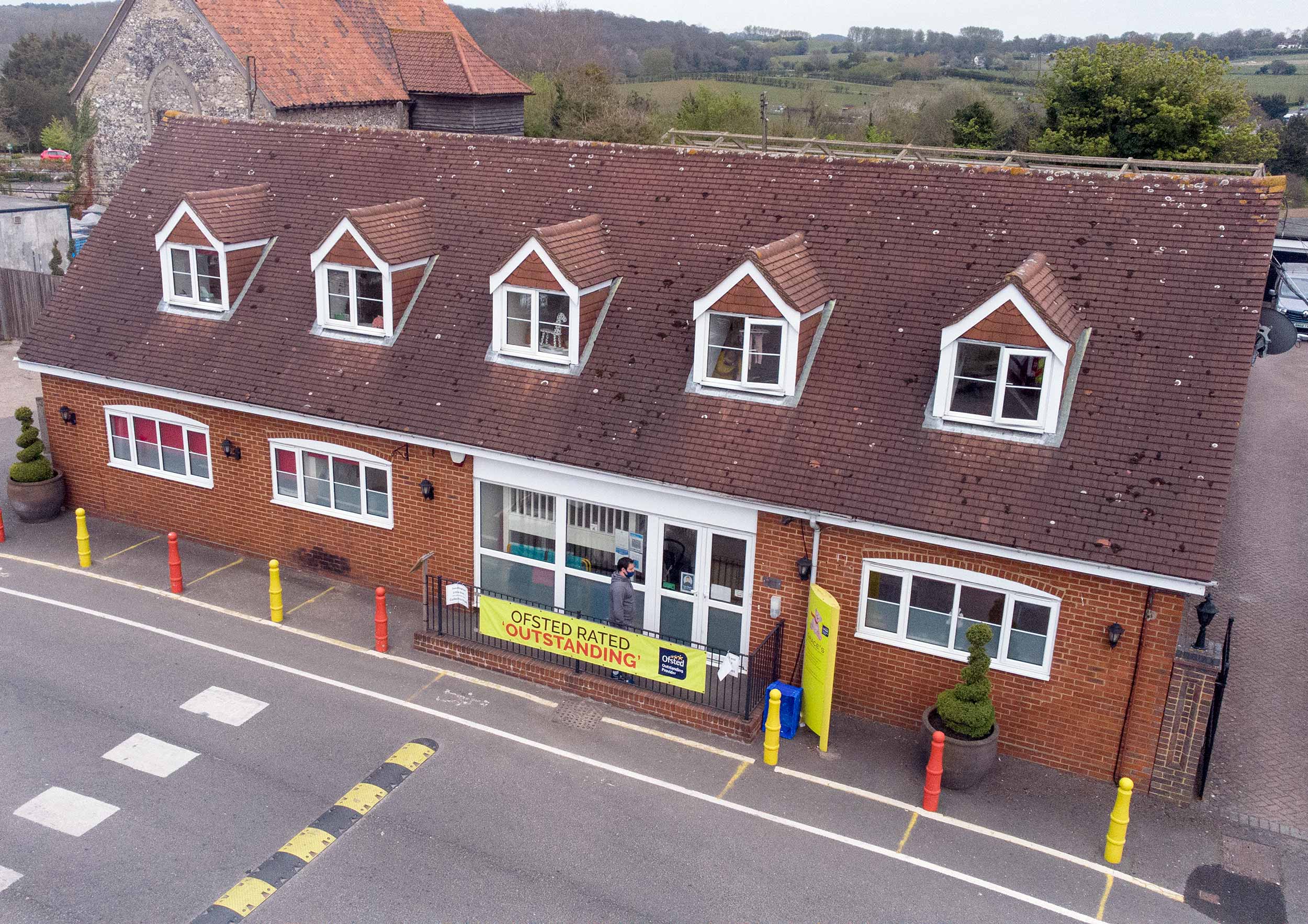 Drone of the entrance of Little Grace's Nursery