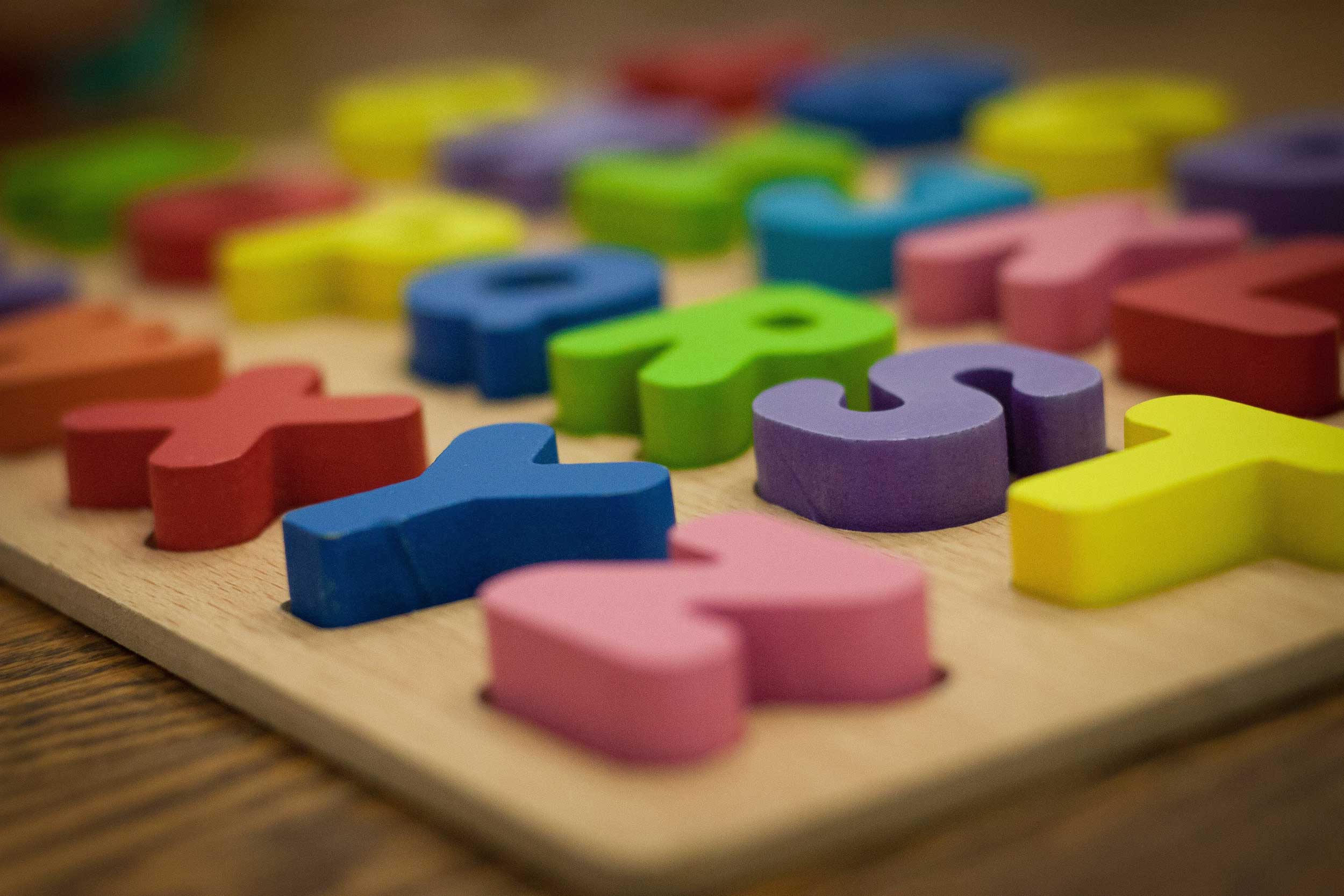 Wooden play letters