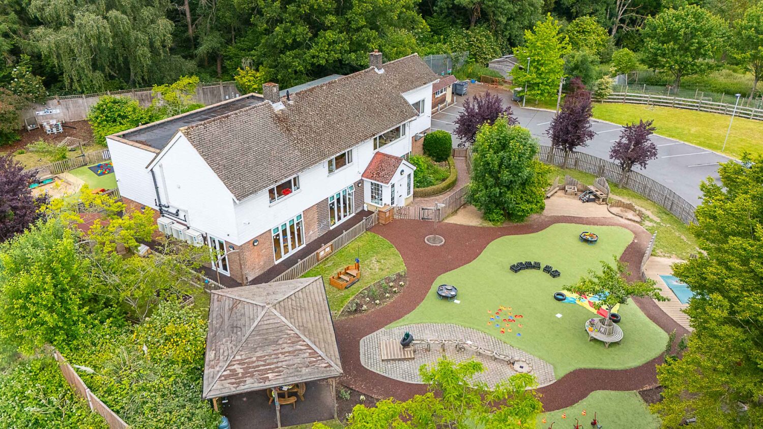 Ariel shot of Graces day nusery and garden area